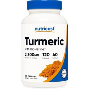 کپسول زردچوبه نوتریکاست Nutricost Turmeric Curcumin 2300mg (120 عددی)