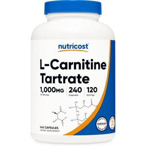 کپسول ال کارنیتین تارترات نوتریکاست Nutricost L-Carnitine Tartrate 500mg (240 عددی)