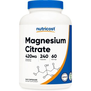 کپسول منیزیم سیترات نیوتریکاست Nutricost Magnesium Citrate 420mg (240 عددی)
