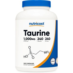 کپسول کاهش قند و کلسترول ال-تائورین نوتریکاست Nutricost L-Taurine 1000mg (240 عددی)