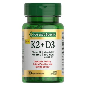 سافت ژل ویتامین Nature's Bounty K2+D3 نیچرز بونتی (30 عددی)