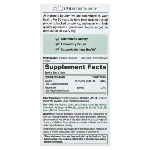 کپسول منیزیم سیترات Nature’s Bounty Magnesium Citrate & D3 نیچرز بونتی (90 عددی)