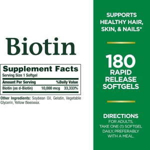 سافت ژل بیوتین Nature's Bounty Biotin 10.000mcg نیچرز بونتی (180 عددی)