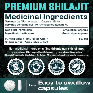 کپسول انرژی زا ، جوانساز ، تقویت قوای جسمی کاشا نوتریشن Kasha Nutrition Shilajit 500mg (60 عددی)