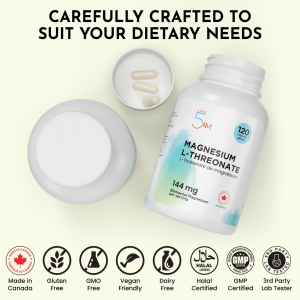 کپسول منیزیم ال-ترئونات Live 5am Magnesium L-Threonate 144mg (120 عددی)