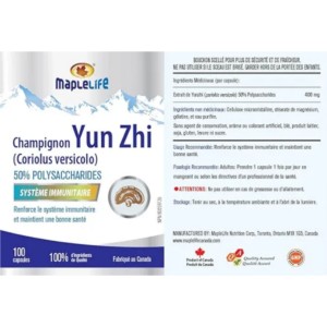 کپسول تقویت سیستم ایمنی بدن قارچ یان جی MapleLife Yun Zhi Mushroom 400mg (100 عددی)