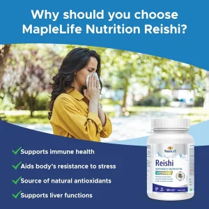 کپسول تقویت سیستم ایمنی بدن قارچ گانودرما MapleLife Reishi Mushroom 500mg (90 عددی)