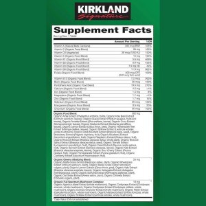 قرص مولتی ویتامین ارگانیک کرکلند Kirkland Organic Multivitamin (80 عددی)