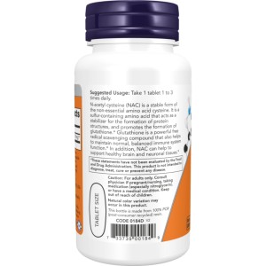 قرص استیل سیستین NOW Foods NAC N-Acetyl-L-Cysteine 1000mg (120 عددی)