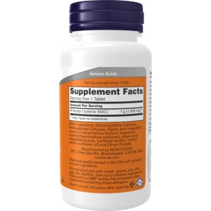 قرص استیل سیستین NOW Foods NAC N-Acetyl-L-Cysteine 1000mg (60 عددی)