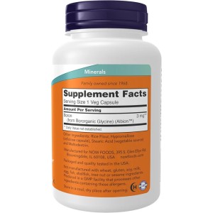 کپسول گیاهی بورون NOW Foods Boron 3mg (100 عددی)