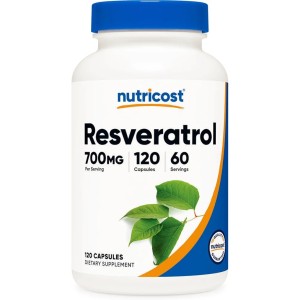 کپسول سلامت قلب و عروق رسوراترول نوتریکاست Nutricost Resveratrol 700mg (120 عددی)