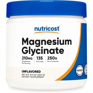 پودر منیزیم گلیسینات نوتریکاست Nutricost Magnesium Glysinate 210mg (250 گرمی)