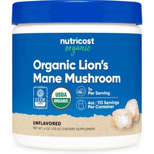 پودر گیاهی قارچ تقویت سیستم ایمنی بدن نوتریکاست Nutricost Organic Lion's Mane Mushroom Powder (113 گرم)