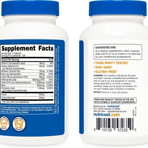 کپسول ویتامین ب کمپلکس Nutricost B Complex 462mg (120 عددی)