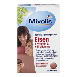 قرص آهن میولیس Mivolis Iron + Vitamin C + B6 + B12  (40 عددی)