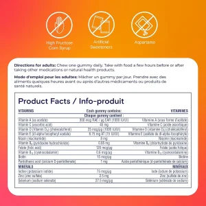 پاستیل مولتی ویتامین تقویت ایمنی بدن بایر Bayer One A Day Multi+ Immunity Gummies (120 عددی)