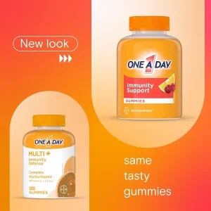 پاستیل مولتی ویتامین تقویت ایمنی بدن بایر Bayer One A Day Multi+ Immunity Gummies (120 عددی)