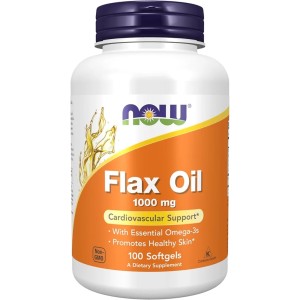 سافت ژل سلامت بدن روغن بذر کتان NOW Foods Flax Oil 1000mg (100 عددی)