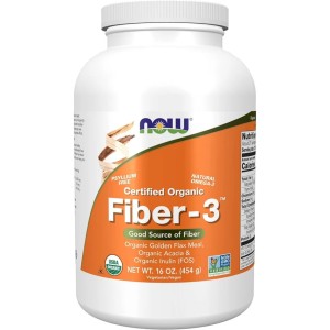 پودر بهبود گوارش ارگانیک فیبر NOW Foods Organic Fiber-3 (454 گرم)