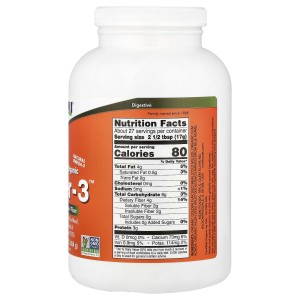 پودر بهبود گوارش ارگانیک فیبر NOW Foods Organic Fiber-3 (454 گرم)