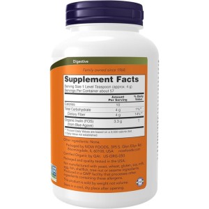 پودر بهبود گوارش ارگانیک پری‌بیوتیک اینولین NOW Foods Organic Inulin Prebiotic Pure (227 گرم)