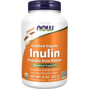 پودر کمک به هضم ارگانیک پری‌بیوتیک اینولین NOW Foods Organic Inulin Prebiotic Pure (227 گرم)