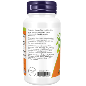 قرص جلبک اسپیرولینا NOW Foods Spirulina 500mg (500 عددی)