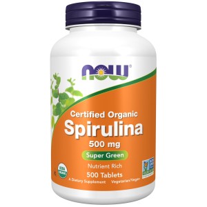قرص جلبک اسپیرولینا NOW Foods Spirulina 500mg (500 عددی)
