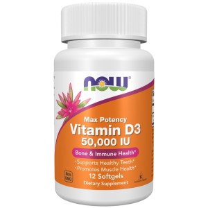 سافت ژل ویتامین NOW Foods D3 50.000iu (12 عددی)