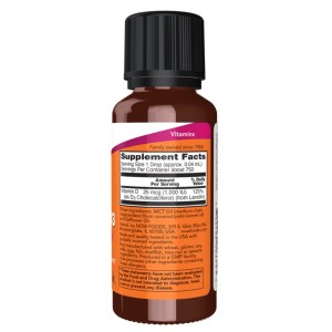 قطره ویتامین NOW Foods Liquid D3 1000iu (30 میل)