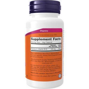 کپسول گیاهی ویتامین NOW Foods B2 100mg (100 عددی)
