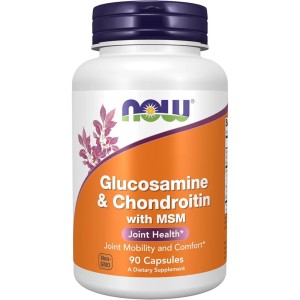 کپسول گیاهی تقویتی مفاصل گلوکوزامین کندرواتین NOW Foods Glucosamine & Chondroitin With MSM (90 عددی)
