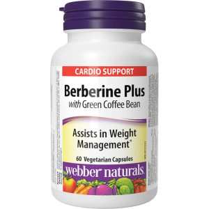 کپسول گیاهی کاهش قند خون بربرین همراه با دانه قهوه سبز Webber Naturals Berberine Plus 500mg وبر نچرالرز (60 عددی)