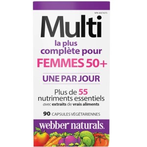 کپسول گیاهی مولتی ویتامین بانوان بالای 50 سال Webber Naturals Women’s +50 Multi Vitamin وبر نچرالز (90 عددی)