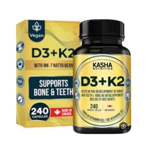 سافت ژل KASHA Nutrition K2+D3 (240 عددی)