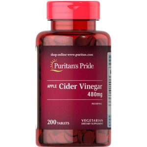 کپسول سرکه سیب Puritan Pride Apple Cider Vinegar 480mg پوریتان پراید (200 عددی)