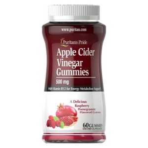 پاستیل سرکه سیب Puritan Pride Apple Cider Vinegar 500mg پوریتان پراید (60 عددی)