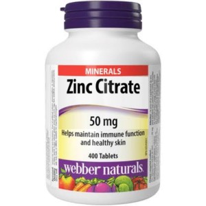 قرص زینک سیترات Webber Naturals Zinc Citrate 50mg High Absorption وبر نچرالز (400 عددی)