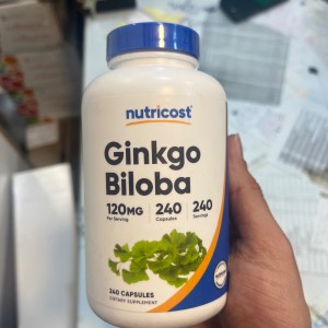 کپسول افزایش تمرکز جینکوبیلوبا نوتریکاست Nutricost Ginkgo Biloba 120mg (240 عددی)