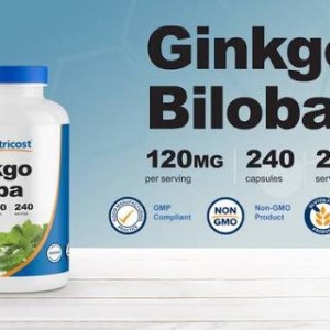 کپسول افزایش تمرکز جینکوبیلوبا نوتریکاست Nutricost Ginkgo Biloba 120mg (240 عددی)