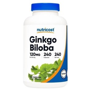 کپسول افزایش تمرکز جینکوبیلوبا نوتریکاست Nutricost Ginkgo Biloba 120mg (240 عددی)