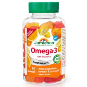 پاستیل کودک امگا همراه با Jamieson Gummies Omega 3 With D3 جیمیسون (90 عددی)