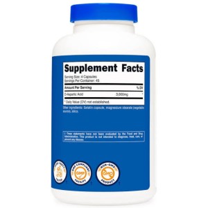 کپسول افزایش تستتسرون دی اسپارتیک اسید نوتریکاست Nutricost D-Aspartic Acid 3000mg (180 عددی)