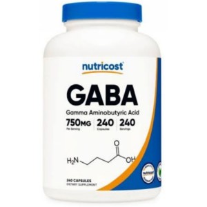 کپسول گابا آمینو بوتیریک اسید نوتریکاست Nutricost GABA (Gamma Aminobutyric Acid) 750mg (240 عددی)