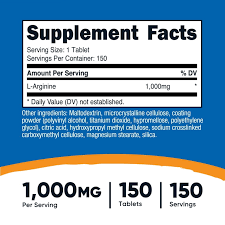 قرص ال-آرژنین نوتریکاست Nutricost L-Arginine 1000mg (150 عددی)