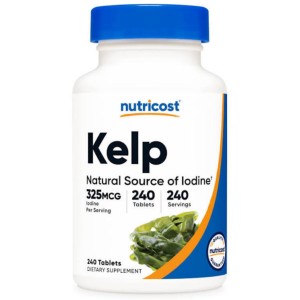 کپسول منبع ید کلپ نوتریکاست Nutricost Kelp 325mcg (240 عددی)