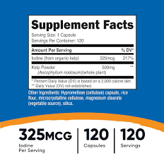 کپسول منبع ید کلپ نوتریکاست Nutricost Kelp 325mcg (120 عددی)