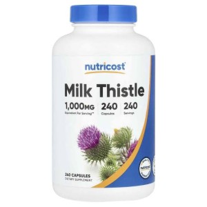 کپسول پاکسازی کبد خار مریم نوتریکاست Nutricost Milk Thistle 1000mg (240 عددی)