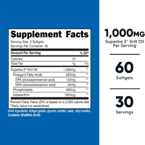 سافت ژل کریل اویل نوتریکاست Nutricost Omega Krill Oil (60 عددی)